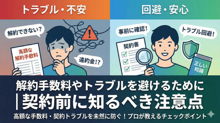 解約手数料やトラブルを避けるために｜契約前に知るべき注意点